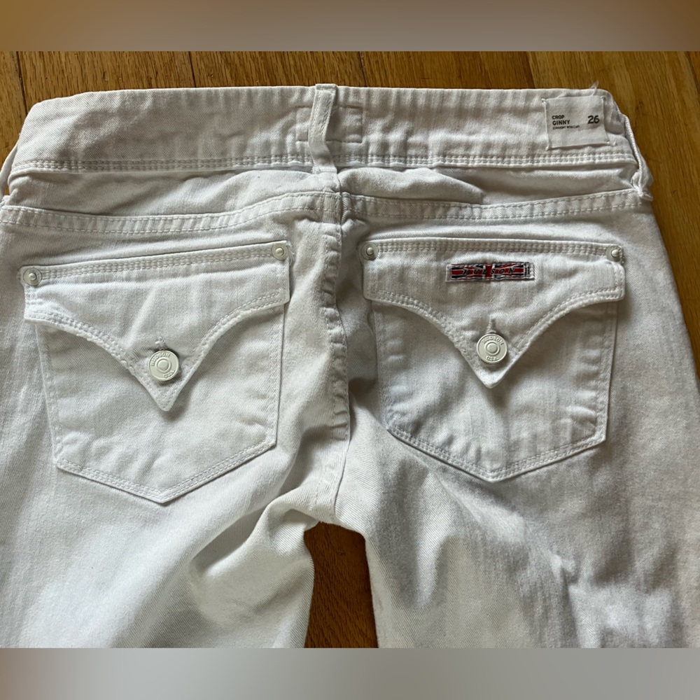 Hudson white distressed jeans